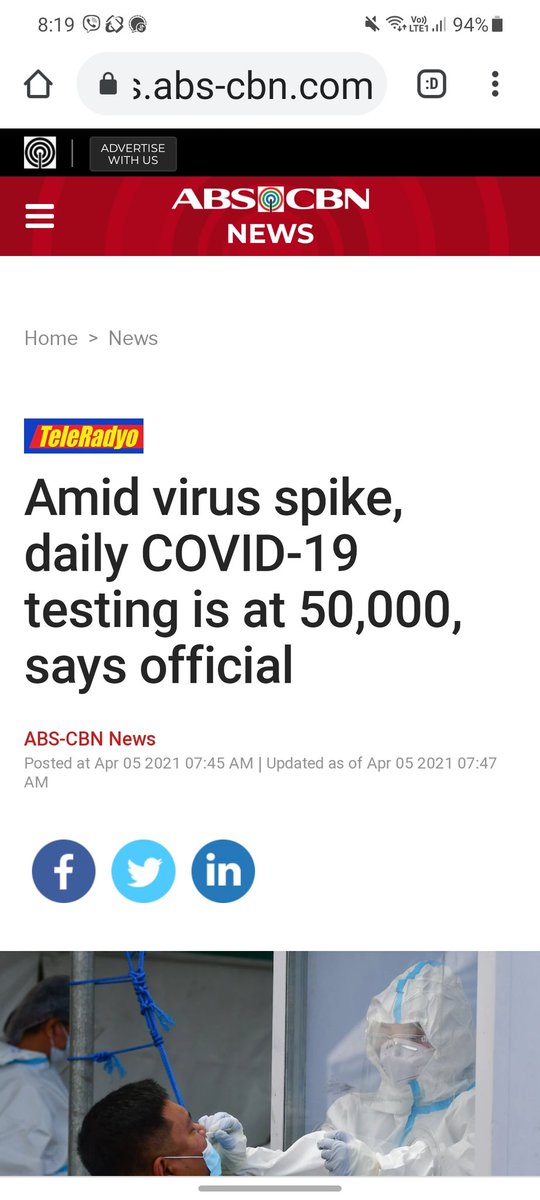 kikopangilinan's tweet photo. DoH, IATF, alam ba natin ilan dito sa 50,000 ang libre at ilan ang binayaran ng mga nagpatest? Para malaman natin kung yung may kaya lang at mayayaman ang may access sa testing habang ang 90 porysento na gipit at mahihirap at walang pambayad ay hindi nakakapag test? https://t.co/f74CyVIliv
