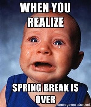 Spring break is at an end, but we can’t wait to see ALL of you tomorrow! Remember- all @ school students report Monday-Thursday. See your beautiful faces in the morning!