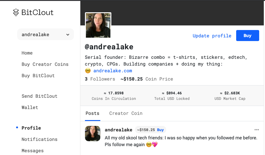 Hey 
<a href="/Bitclout_/">BitClout</a>, confirming my #bitclout profile.

Public key: BC1YLhN92jx3iURTuoT2gaZNfFShZpHRmrGnMWjckxpD8atuhqHvsGS

Can't wait to get my hands on that sexy little blue check ;P.   Please verify me.