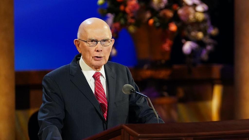 “We should never assert that a faithful Latter-day Saint cannot belong to a particular party or vote for a particular candidate.” —President <a href="/OaksDallinH/">Dallin H. Oaks</a> #GeneralConference