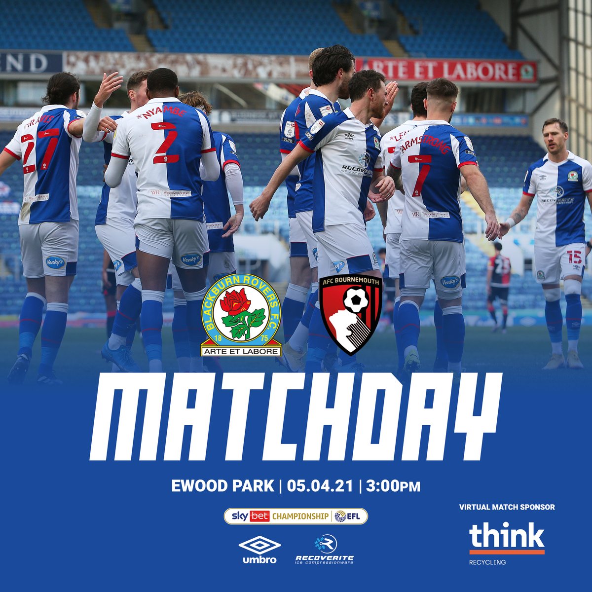 Rovers's tweet photo. ⚽️ MATCHDAY!

🆚 @afcbournemouth (H)
📺 https://t.co/zWocyLmz3G
#⃣ #ROVvBOU

#Rovers 🔵⚪️ https://t.co/mDEB6uzHie