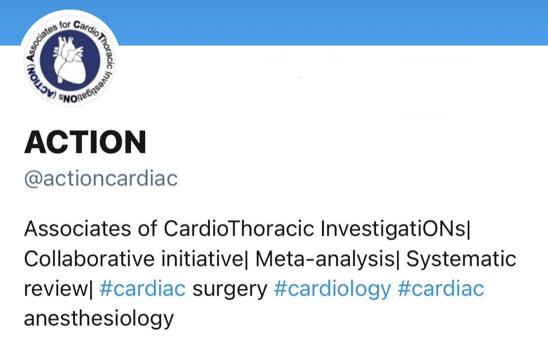 #Cardiotwitter, have you ever heard about <a href="/actioncardiac/">ACTION</a>? ACTION is a group of young investigators created to establish international collaboration, already including a large group of cardiologists, cardiac surgeons, and cardiac anesthesiologists from all over the 🌎🌏🌍. Open 🧵
