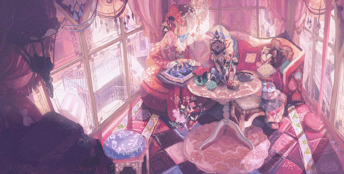 i like to draw old indonesian architectures and culture! #OriginalContentArtist 

from Nesia, unpublished book about a sea-faring princess going across the archipelago, and exploring kingdoms influenced by indonesian cultures, here she found herself in the candy-coated Pambelang