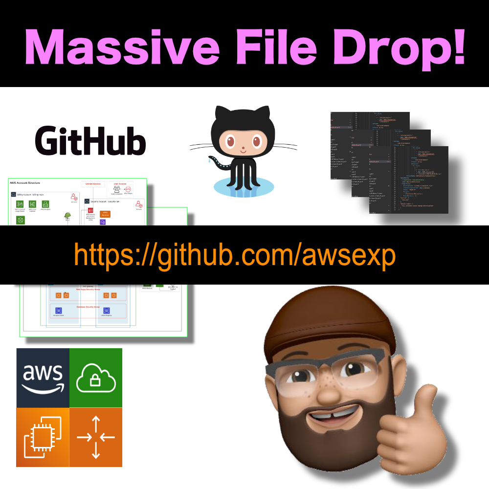 awsexp's tweet image. Massive File Drop! Happening over next few days! Free templates, docs, diagrams and source code to help you become an @awscloud Expert github.com/awsexp/ #AWS  #awsexpert #cloud #ec2 #rds #cloudformation