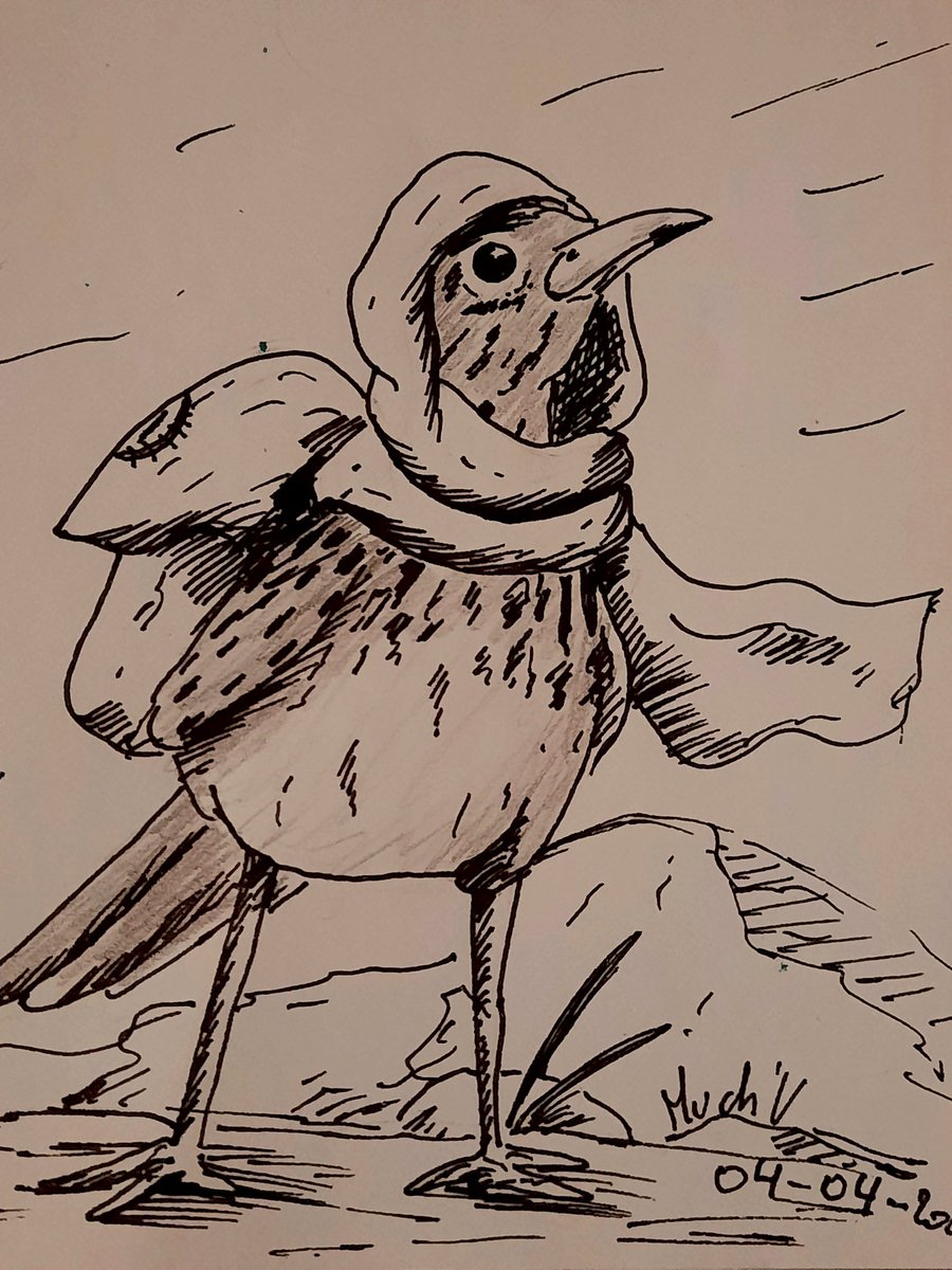 Muchu_B's tweet photo. Petite participation pour le retour sur twich de @Nyo_archives avec un petit sirli (alouette du désert) prêt à partir à l'aventure !
#DTinside #DrawTogether #commuartfr #birds https://t.co/soeWm8blUI