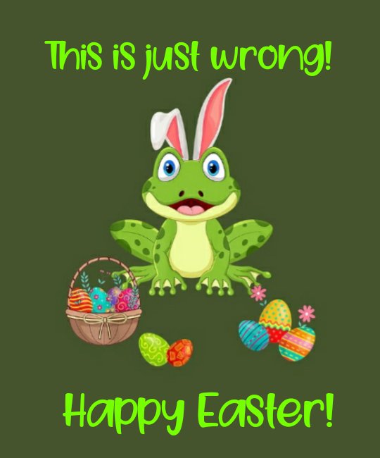 DriggsDig's tweet image. #satoonz #vss365 #hunt #Easter 

Dad? Mom? The Easter egg hunt you took me to they handed out baskets of eggs because of Covid. I smiled  and said thank you but couldn't they see I'm a frog? I wanted a basket of bugs. 

It's still hard being green.🥺