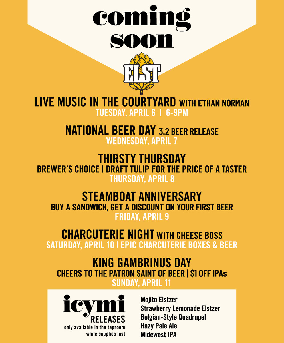 Hop on over to the beer sanctuary this week! 🐰🍺 Hoppy Easter from the Elst team.