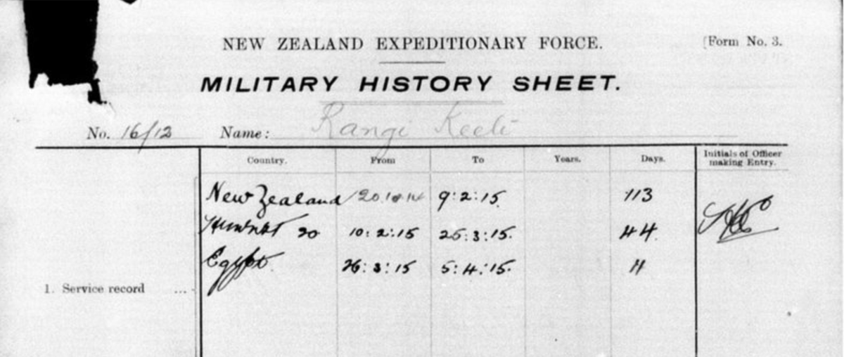 Why did Rangi Keeti serve only 11 days in Egypt ending on 5 April 1915?
(You can find out here: buff.ly/31nB0cf)