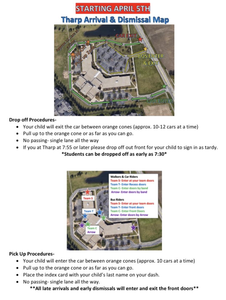 Calling all car riders! Tomorrow starts our new drop off and pick up procedures! Cars will now enter behind the school and drop off near the playground!