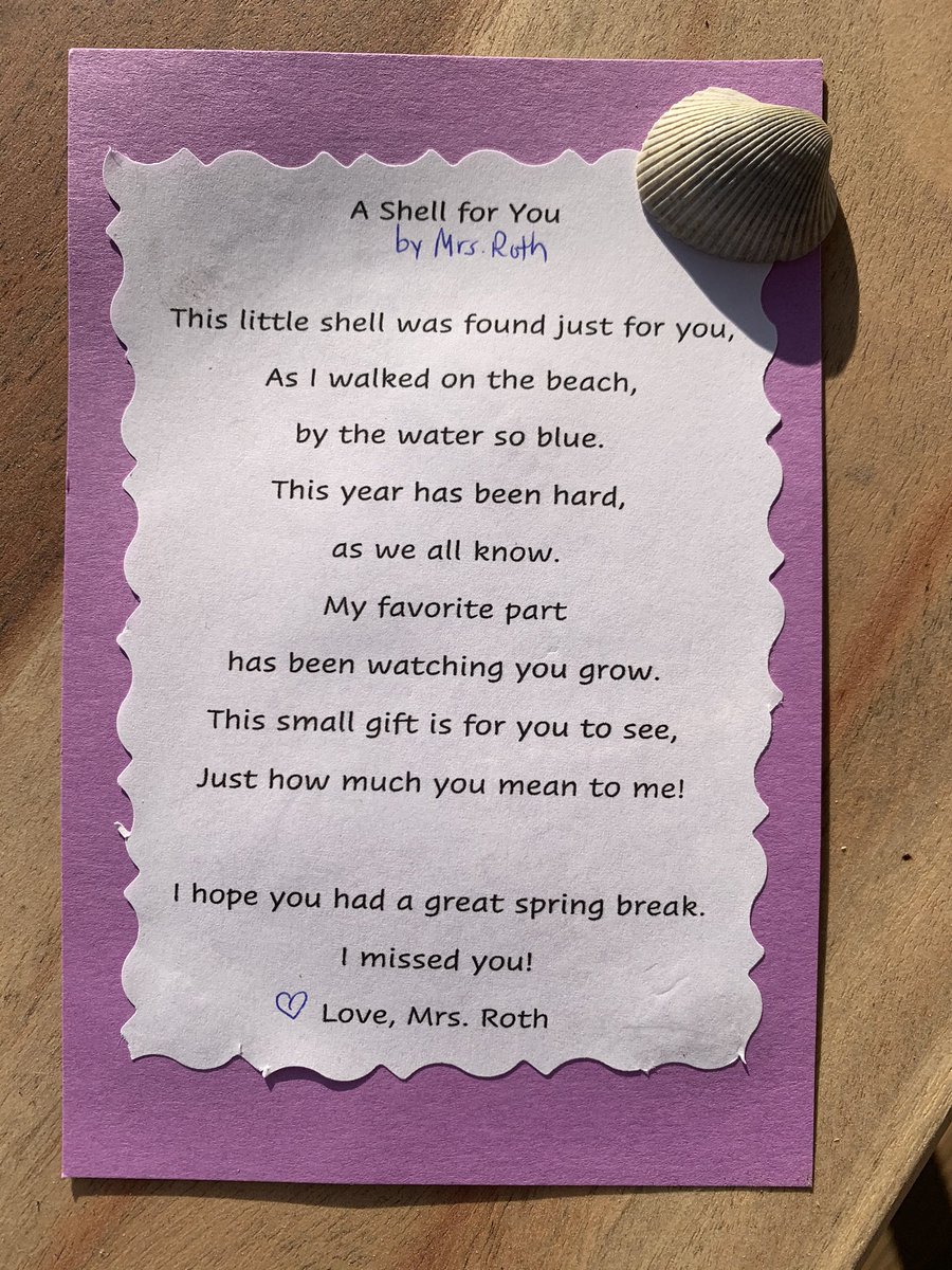 Lisa Roth (@lisaroth19) on Twitter photo So excited to be making little gift bags for my students. Collected shells for them and wrote this short poem to them. My students are my “why” and I adore them! <a href="/DTESmusicroom/">Dominion Trail Music</a> <a href="/betsyjmu/">Betsy Waiter</a> <a href="/DominionTrailES/">Dominion Trail ES</a> So excited to be making little gift bags for my students. Collected shells for them and wrote this short poem to them. My students are my “why” and I adore them! <a href="/DTESmusicroom/">Dominion Trail Music</a> <a href="/betsyjmu/">Betsy Waiter</a> <a href="/DominionTrailES/">Dominion Trail ES</a>