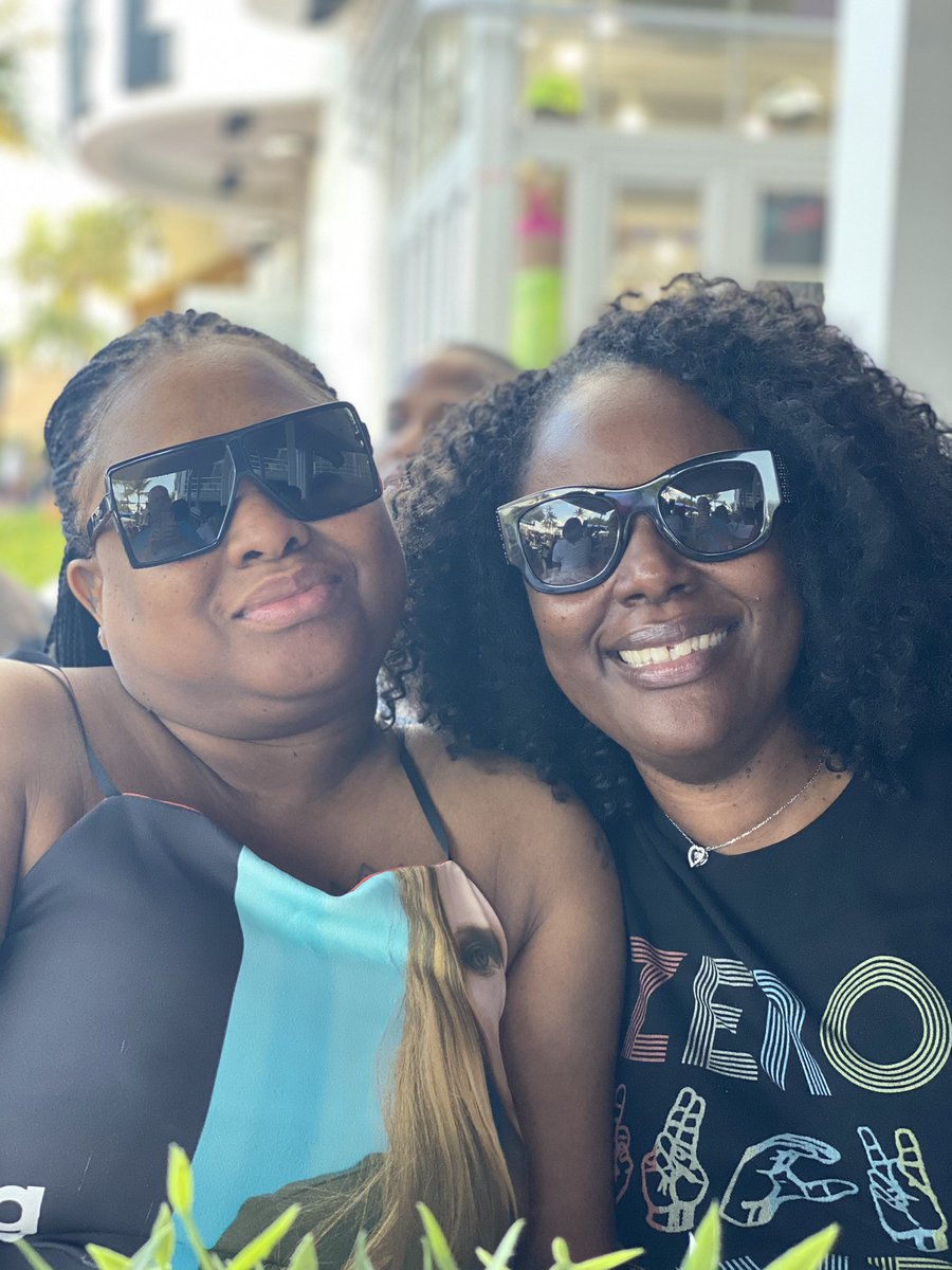 sbsunkins's tweet photo. Who can wear shades and be as cute as me &amp; my Boo @PunkinGotPeace.  Can’t come to Miami &amp; not see one of my favorite people.  Love you💙💙💙 https://t.co/P4mLaYF2qt
