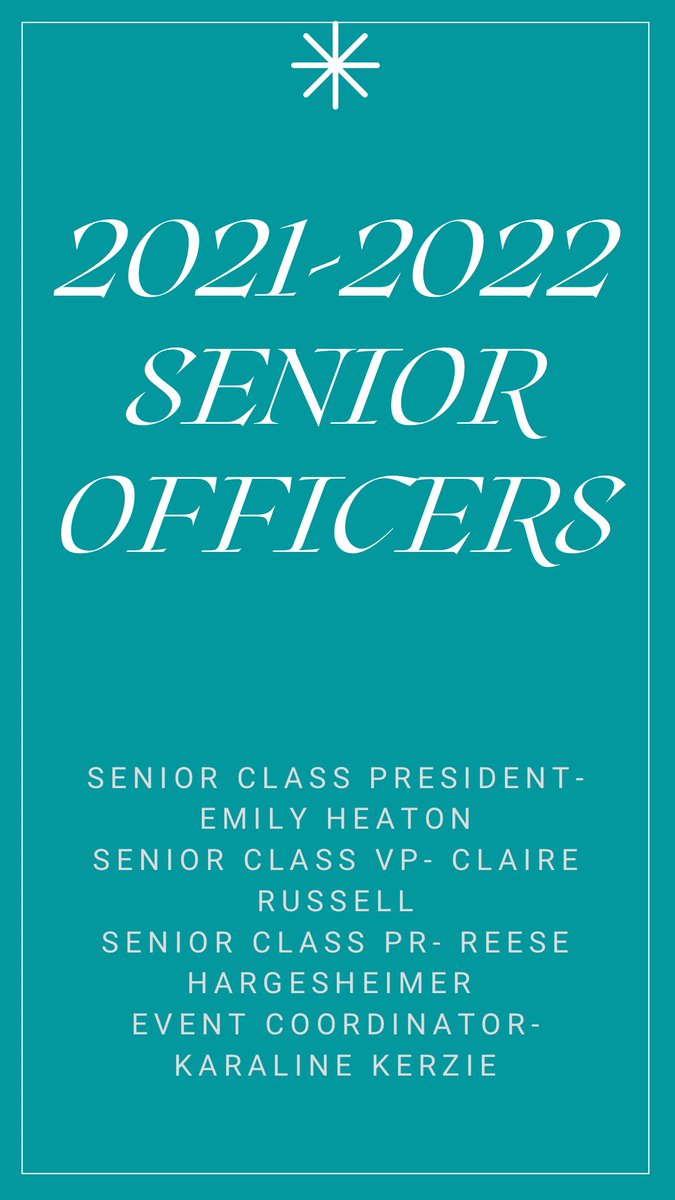 congratulations to your new 2021-2022 Senior officers