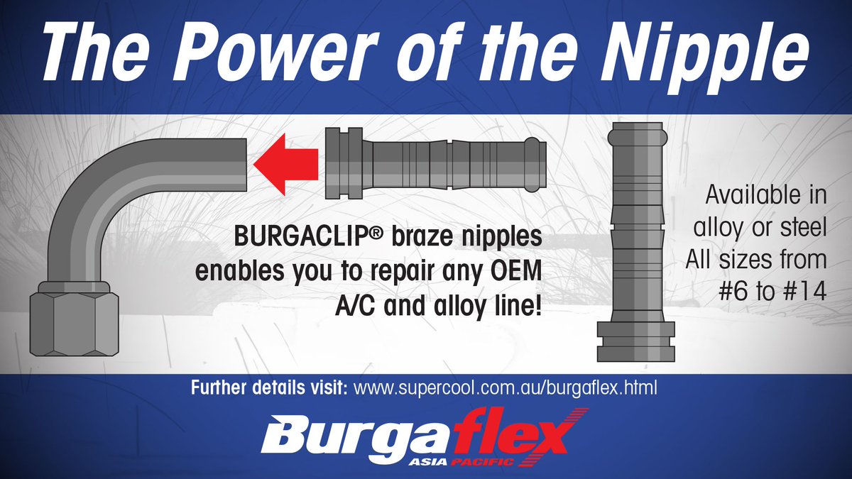 SuperCoolGroup's tweet photo. Burgaflex Braze nipples give you the power to repair ANY air-conditioning line in the country
Lean more: https://t.co/dNzdNdRZNr
#tube #hose #airconditioning #assemblies #HVAC #HVACR #burgaflex #hvactools #hvacindustry #hvacrtools #hvacproduct #hvacrepair https://t.co/kgcoKbKx49
