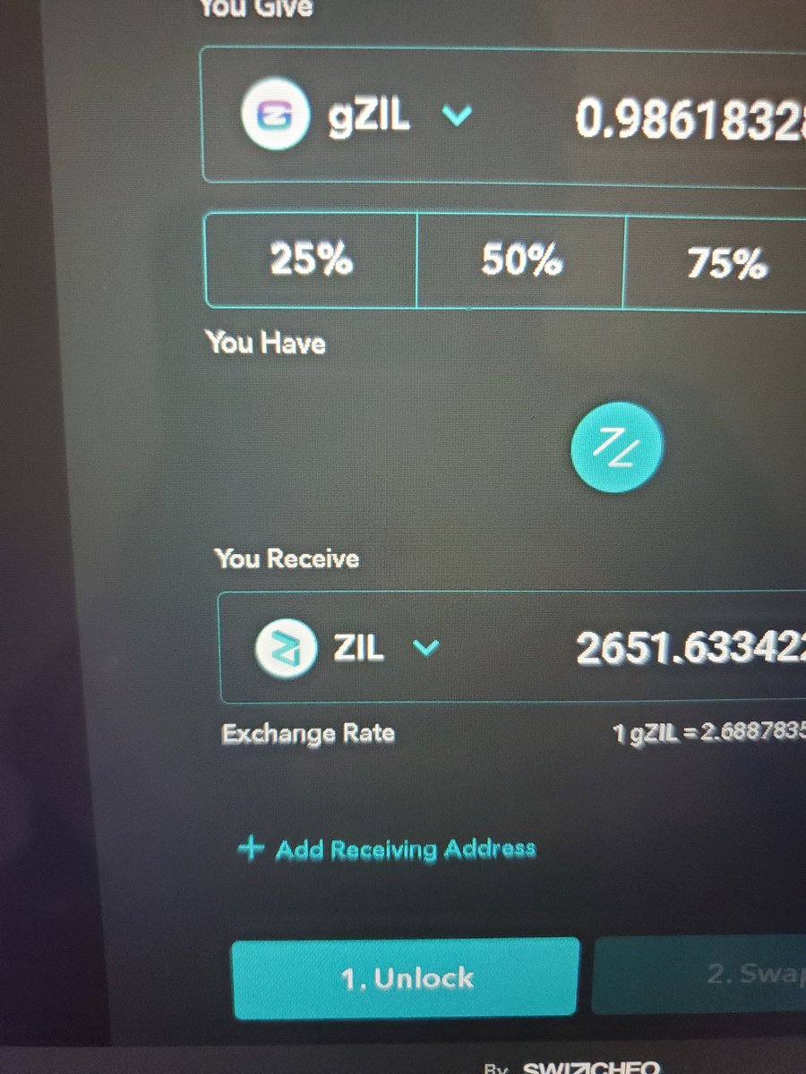 CoolDudeRG's tweet photo. @ZilSwap $zil $gzil question. I have previously swapped zil to gzil. However, never swapped gzil to zil. When I try to do a swap from gzil to zil, why am I seeing an 'UNLOCK' option? What am I even unlocking? I checked your website and I am not able to find any info. Plz advise. https://t.co/adHxPkTXJn