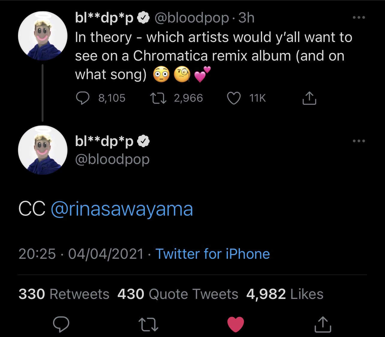 Lady Gaga - Bloodpop - RINA SAWAYAMA on Twitter: "😏 @bloodpop… "