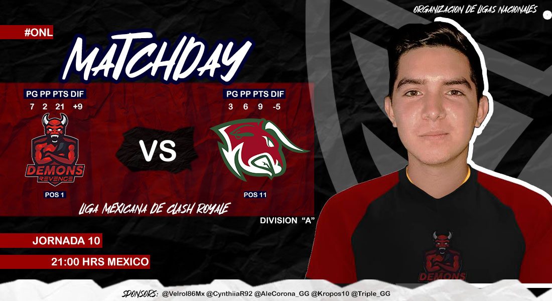 #ONLxX -En el cierre de esta J10 tendremos un duelo intenso dónde si "Los toros" pierden prácticamente descenderían a la División "B" 😱

⚔️ <a href="/DemonsRevengeCR/">Demons Revenge😈</a> 🆚 @BullStars_MX 
🏆 Jornada 10
🕐 21:00 hrs 🇲🇽

-Liga Mexicana de #ClashRoyale División "A" 🇲🇽