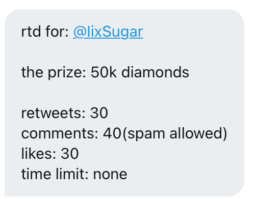 IixSugar's tweet photo. Please help me win these 50k diamonds it would help me a lot https://t.co/vIDXhyKbJ1