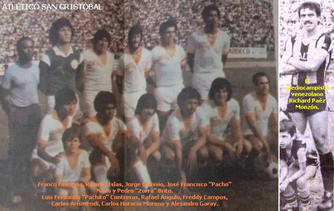 Futboolyalgomas's tweet photo. #CronistaAurinegra Un dia como hoy hace 39 años ( 04/04/1982 se jugaba el 2do Clasico ( Tachira vs Atletico SC) #CataRoque vs #E.Beracochea y con gol de ( Richard Nada ) le gana el Clásico ante 20 Mil Personas,Tachira iba rumbo al Titulo de la ( Copa Venezuela ) #FotosDeLaEpoca https://t.co/O7B8AAd13q