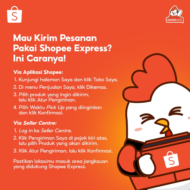ShopeeCare's tweet photo. Yuhuu Seller Shopee! Kamu mau nambah jasa kirim pake Shopee Express?🚚📦 Pastikan kamu ada di wilayah yang didukung operasional Shopee Express ya!😇 Kamu bisa atur menggunakan cara ini lho👇 #InfoMimin #Shopeecare