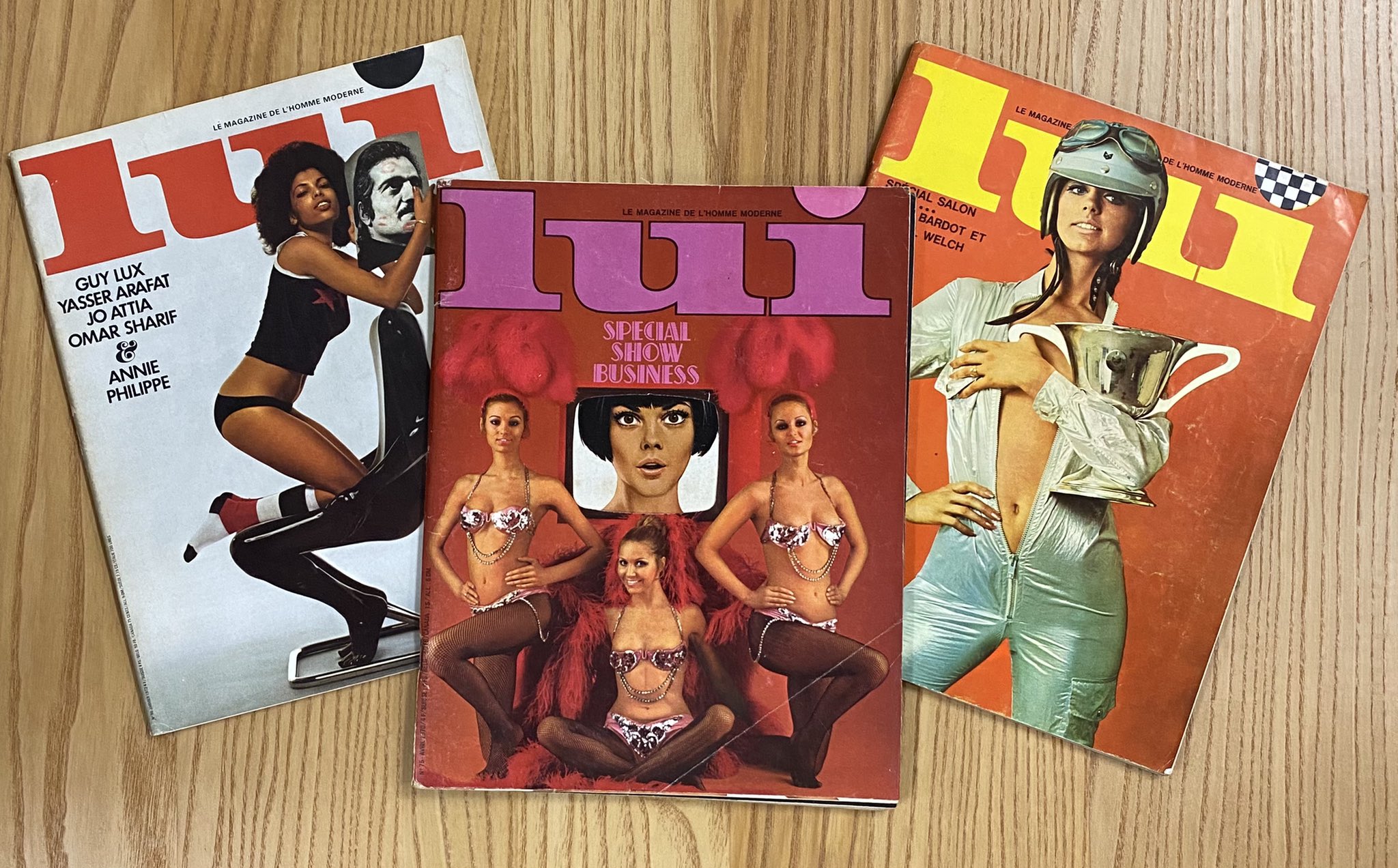 幻想系古本屋 古書ドリス フランスのエロティックなヴィジュアル雑誌 Lui のレトロなイメージで人気の高い1960 70年代の バックナンバーを67冊入荷しました Playboy に近いコンセプトで 当時のカルチャーの情報や評論 アートや漫画もたくさん掲載