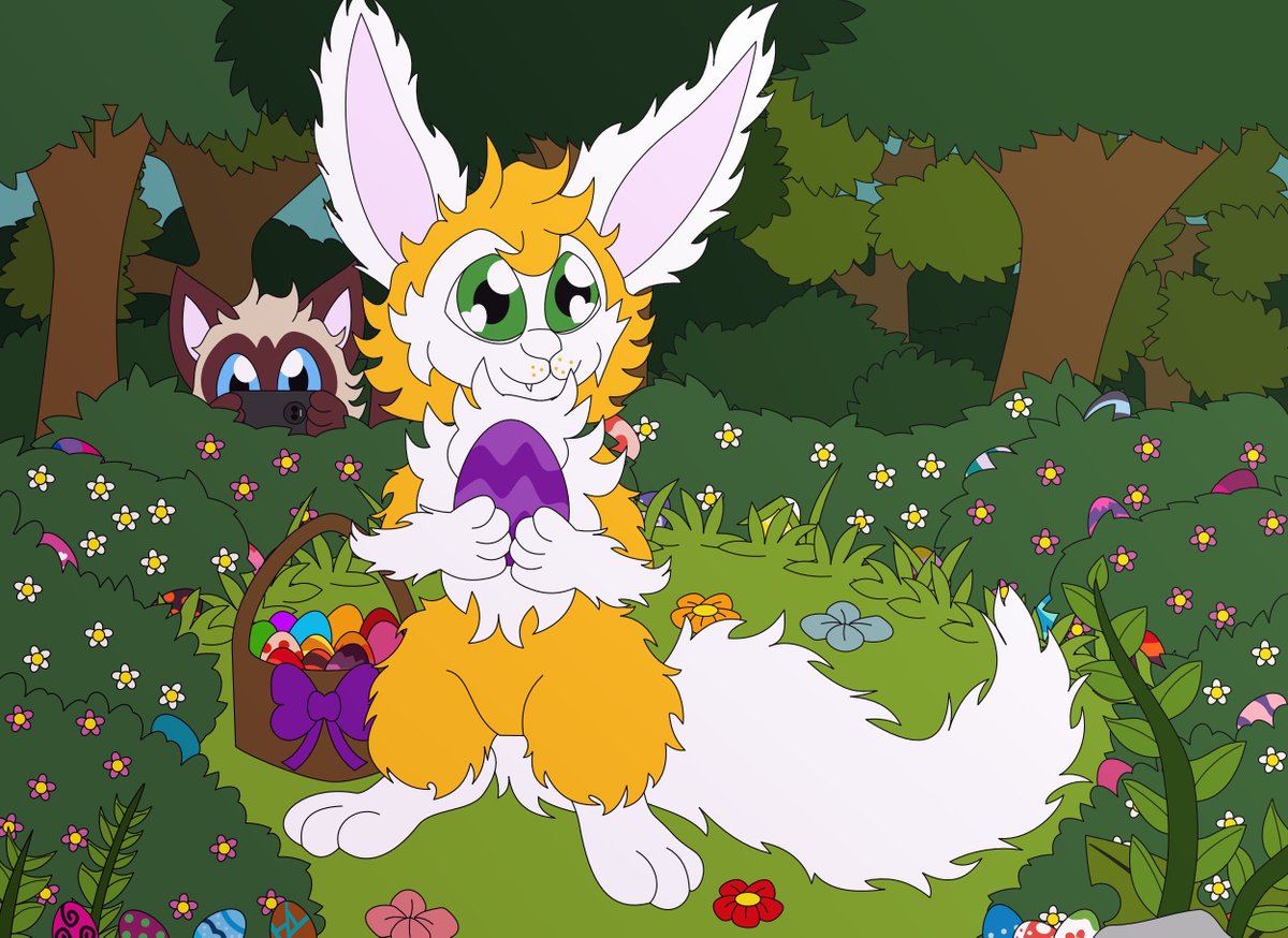 CantinhoDoRomeo's tweet photo. E o Romeo achou vários ovos de páscoa, e parece que tem um gatinho espiando 👀
Processo: https://t.co/LpEo6T7Asf
#Anthro #Art #Furry #Hybrid #Fennec #Bunny #Kemono #Romeo #Coelhoposa #Easter #Cat #Wonny #Sialata #Páscoa #EasterEgg #VectorArt #Vetorial #AffinityDesigner https://t.co/e1Uh6azsOb