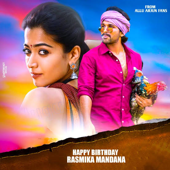  Happy  birthday rashmika mandanna from  Allu Arjun  Army Gadwal 