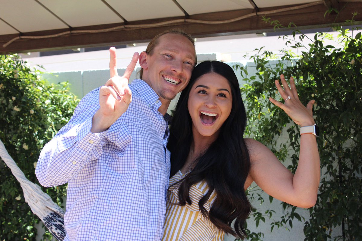 WestTunnell's tweet photo. Myana, I’m blessed to be able to spend eternity loving you. Today was nothing short of perfect being surrounded by you and our families. The love of my life, for the rest of my life. 💍💜 #Fiancé #Engaged @myanapolderman https://t.co/D128h5RvsG