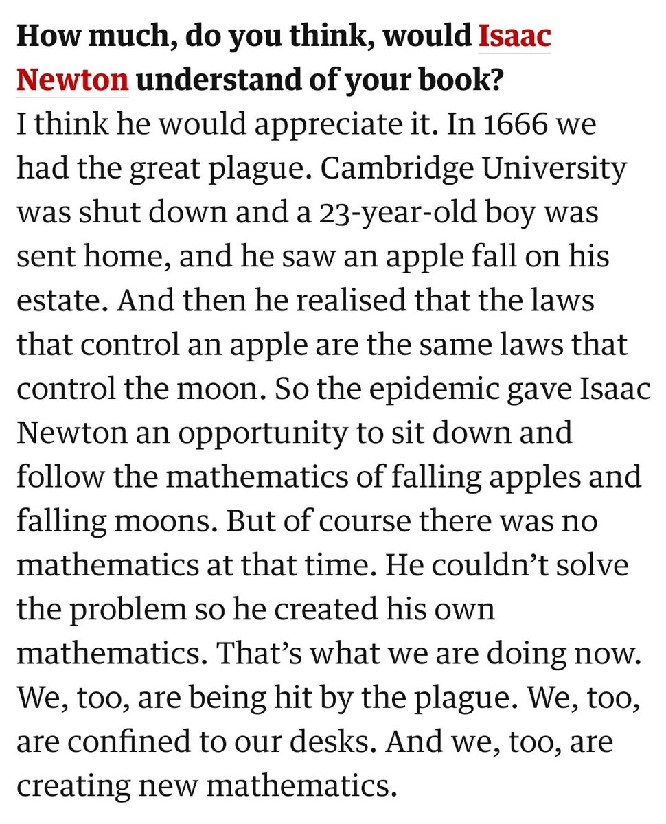 How many kids followed the "mathematics of falling apples and falling moons" this past year? theguardian.com/science/2021/a…