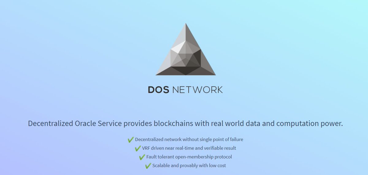  $DOS /  @DOSNetwork overviewA Decentralized Oracle Service supporting multiple heterogeneous blockchains.One of the lowest cap Oracle projects on the market with some of highest number of integrations.What is DOS Network 2.0 & why is  $DOS so massively undervalued?1/15