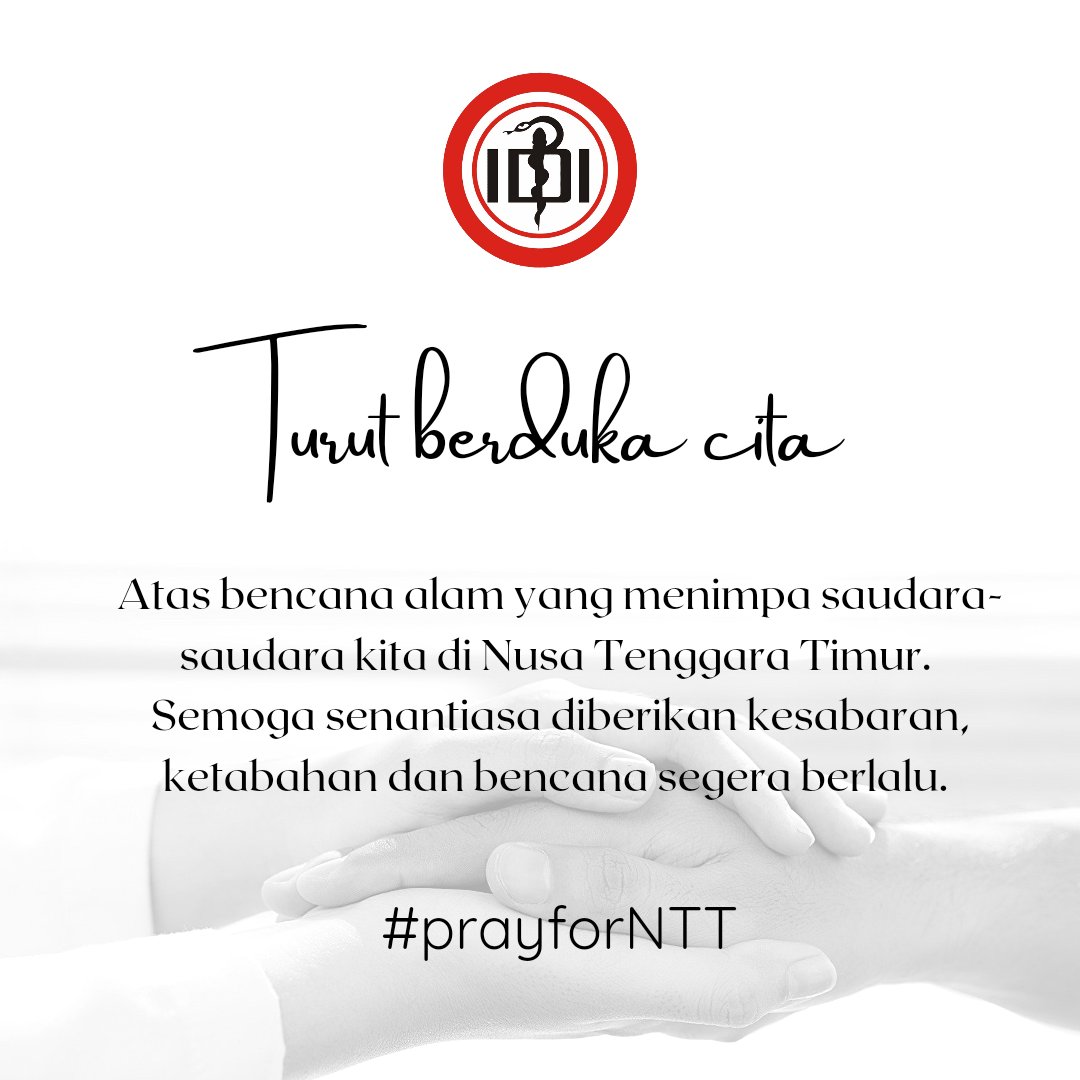 PBIDI's tweet photo. Turut berduka cita atas korban jiwa yang jatuh atas bencana alam banjir dan badai yang terjadi di NTT. #prayforNTT https://t.co/ahSuD09IDP