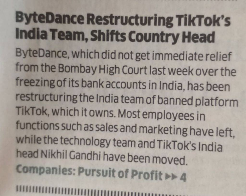 Swamy39's tweet photo. Tik Tok coming back under a new management? Tik Tok is Tik Tok. But Govt is in the Ladakh mode— koi aaya nahin koi Gaya nahin https://t.co/Ljz4BGrU8w