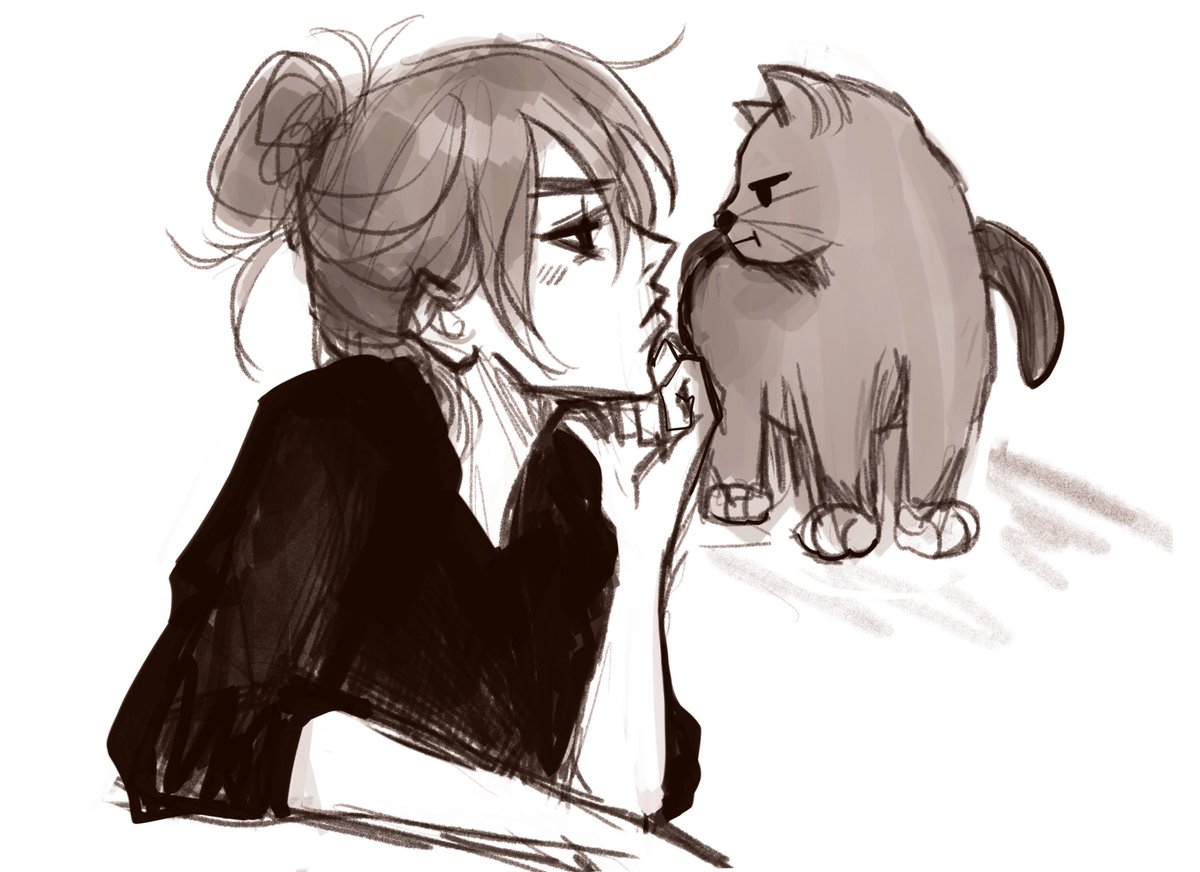 minjimouse_art's tweet image. Idk man I feel like having a cat would just solve all of my problems