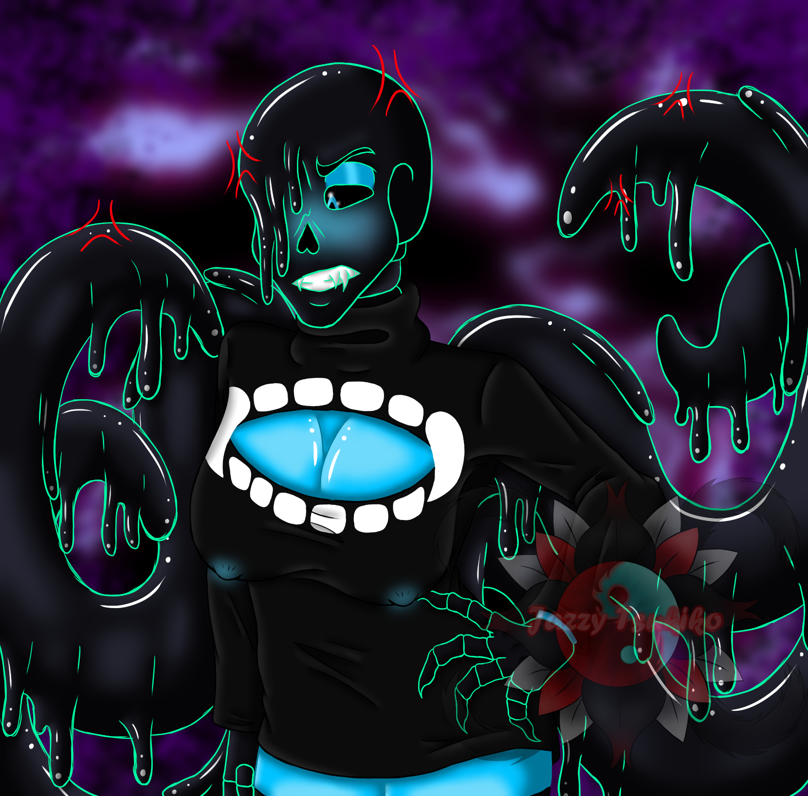 TherizinoBean 🔞 (5/5 COMMISSIONS OPEN) on X: Gift for @NeahChanArt since  they love Boobiemare :3 Night lost a bet with Killer and looks very  unamused~ :3c Also my first Nightmare Sans art! (