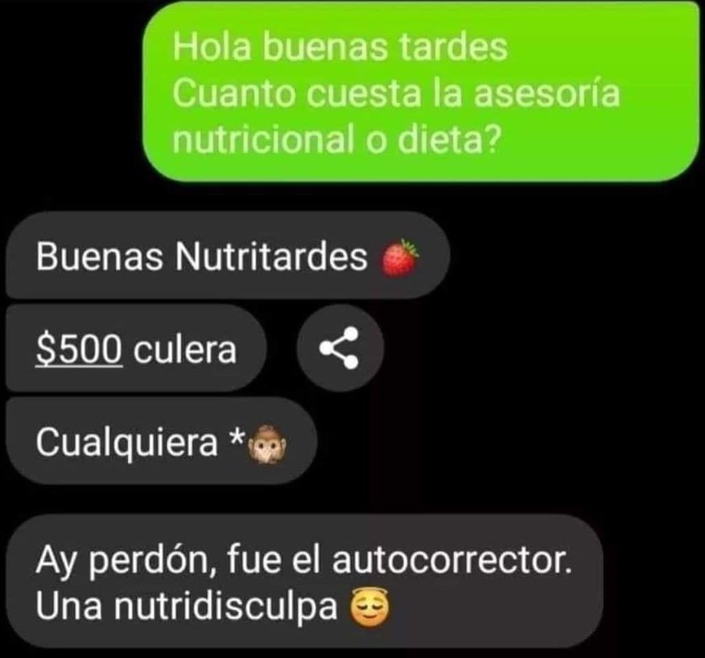 me cayo peor la nutridisculpa