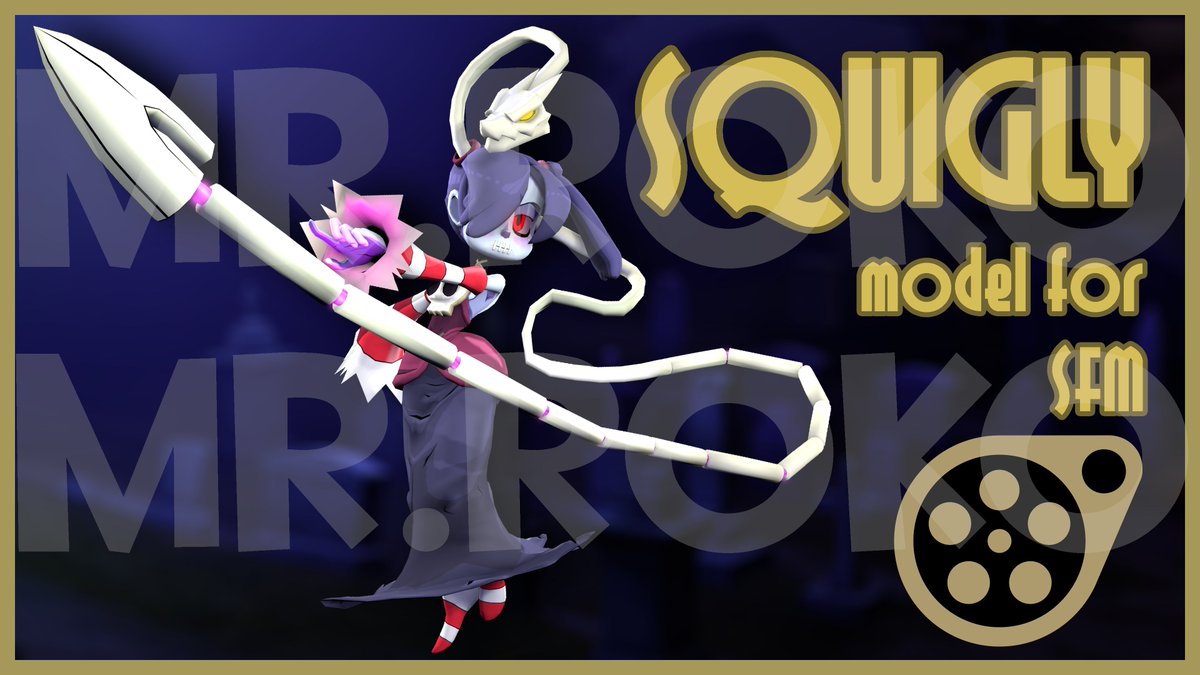 POR FIN ACABE LOS RENDERS! ya mañana publico el modelo en SFM (Este modelo fue una comisión de: 
<a href="/Peixoto21v/">Phan21</a> y porteado a SFM por: <a href="/GuimianSFM/">Guimian</a> Muchas gracias a ustedes dos!) #Squigly #Skullgirls #SFM