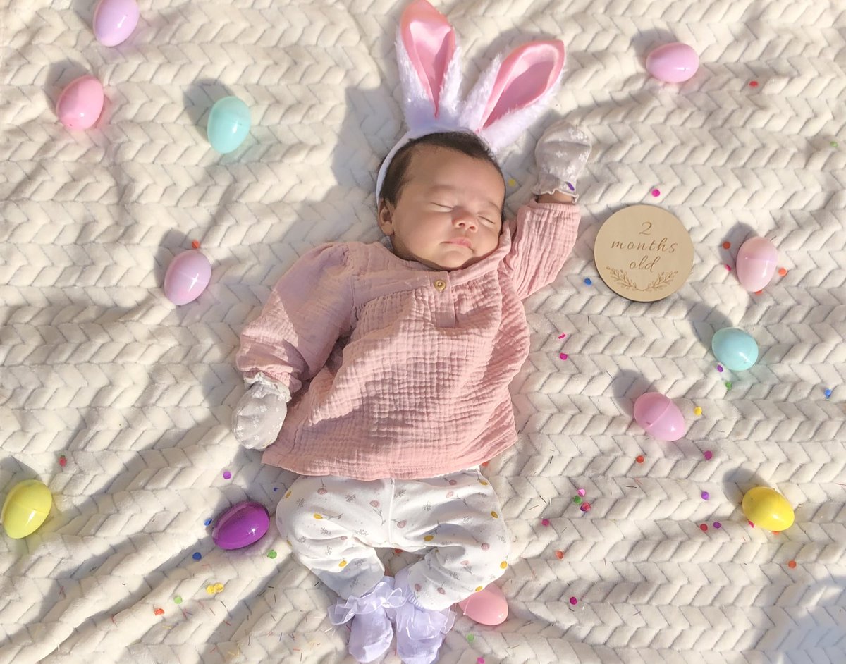 Hoppy 2 months to baby Mia! 🐣💐