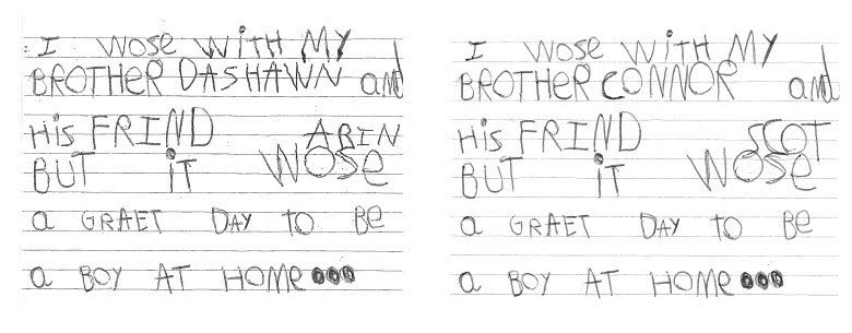 chris_notcapn's tweet photo. They gave the teachers identical writing — but in one the students brother was named “Dashawn” in the story he wrote about, and in the other the student’s brother was named “Connor”.  Guess who got the better grade? https://t.co/jDucIB3s37