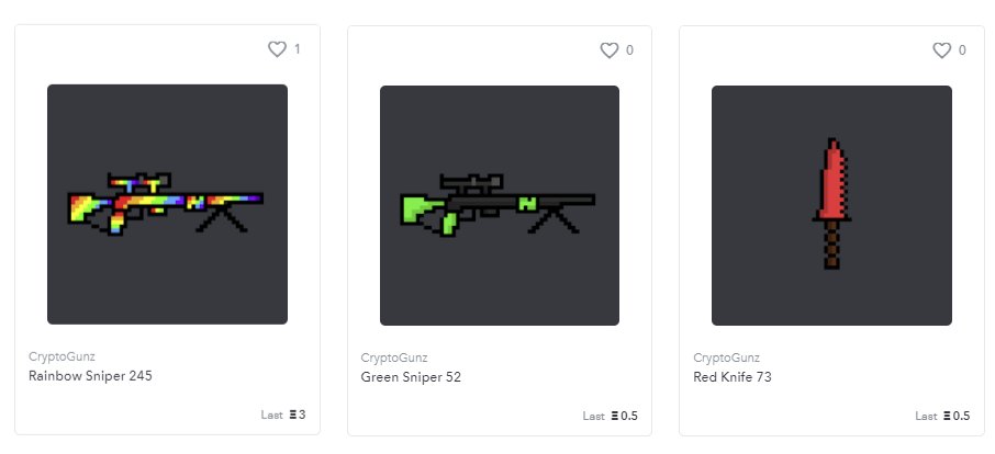 Some HUGE sales recently with the rainbow sniper going for 3 ETH!!