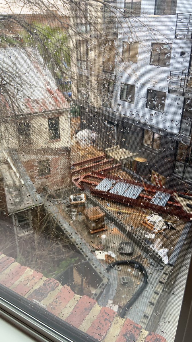  #Thread: So one time...I had to drive to DC to do some research and I grabbed a quick rental spot to stay in. 4th floor. The building was newly renovated, but the brick outside gave away the history. When I woke up, I looked out of the window and this is what I saw...