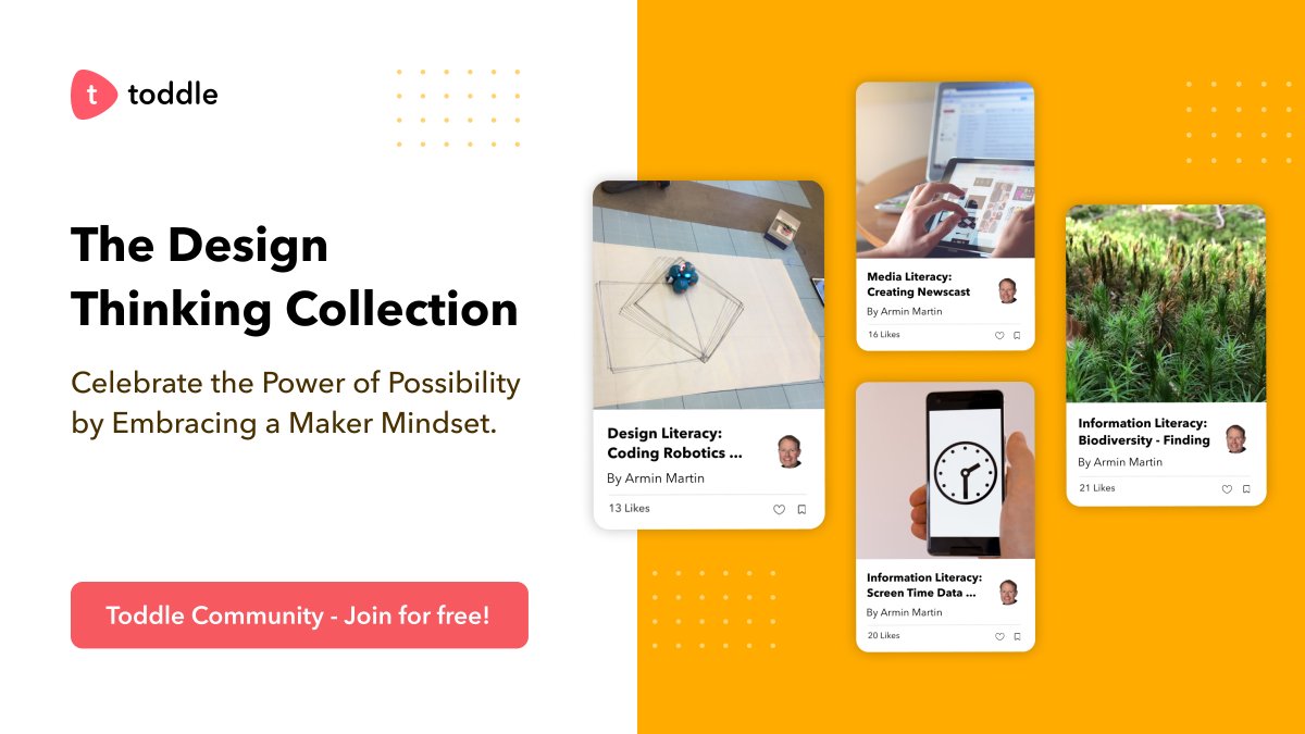 toddle_edu's tweet image. Transform the way your students approach the world 🌎 by promoting the design thinking process &amp;amp; mindset in your classrooms with IB educator Armin Martin’s Design Thinking Collection filled with over 24 innovative design challenges. Head to toddleapp.com/community now! #pypchat