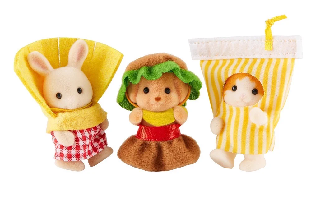 シルバニアファミリー史上初！ハンバーガーコスチュームの赤ちゃんトリオが可愛すぎる！！