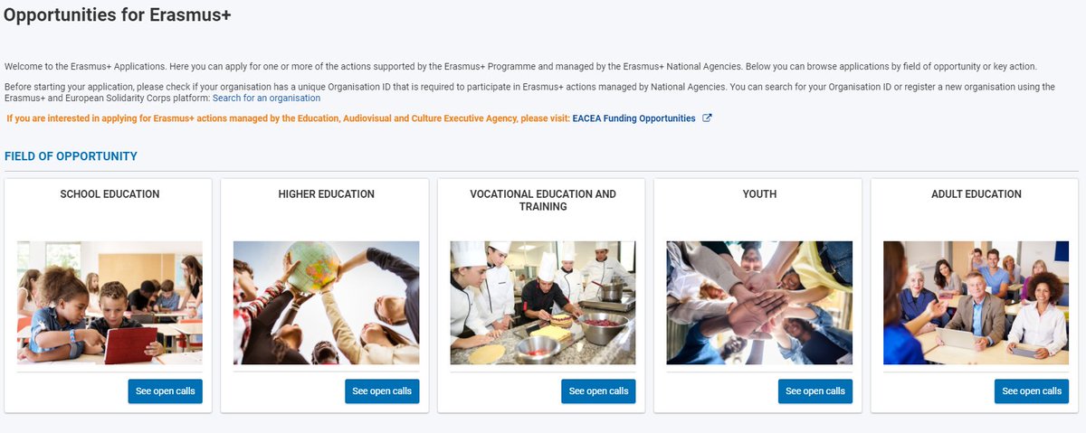 🎯🎯
Erasmus+ Bireylerin Öğrenme Hareketliliği (KA1) kapsamında desteklenecek projeler için başvuru formları yayınlandı. 

‼️ECAS hesabınızla giriş yaparak başvuru formlarını görüntüleyebilirsiniz:

➡️webgate.ec.europa.eu/app-forms/af-u…

🗓️11 Mayıs 2021

𝑻𝒂𝒌𝒊𝒑 𝒆𝒕:
📸🐦 <a href="/ulusalajans/">Türkiye Ulusal Ajansı 🇹🇷 Turkish NA</a>