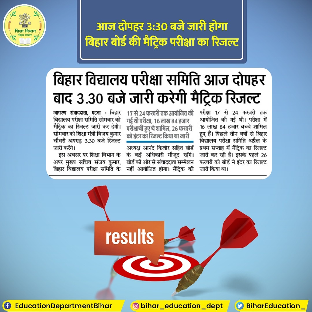 NkjhaSamyak's tweet photo. #BSEBPATNA
इन वेबसाइटों के माध्यम से आप सब मैट्रिक का परिणाम देख सकते हैं।
#BSEBresult
1.https://t.co/YZZHyg0aRB
2.https://t.co/4cKka4NcHQ
3.https://t.co/xnT8AQBO9x
4.https://t.co/NXTOqIXZnb

5.https://t.co/PDj6S08ICB
6.https://t.co/fLsgeu6W4x

#जय_हिन्द https://t.co/WpILX6ZYzG
