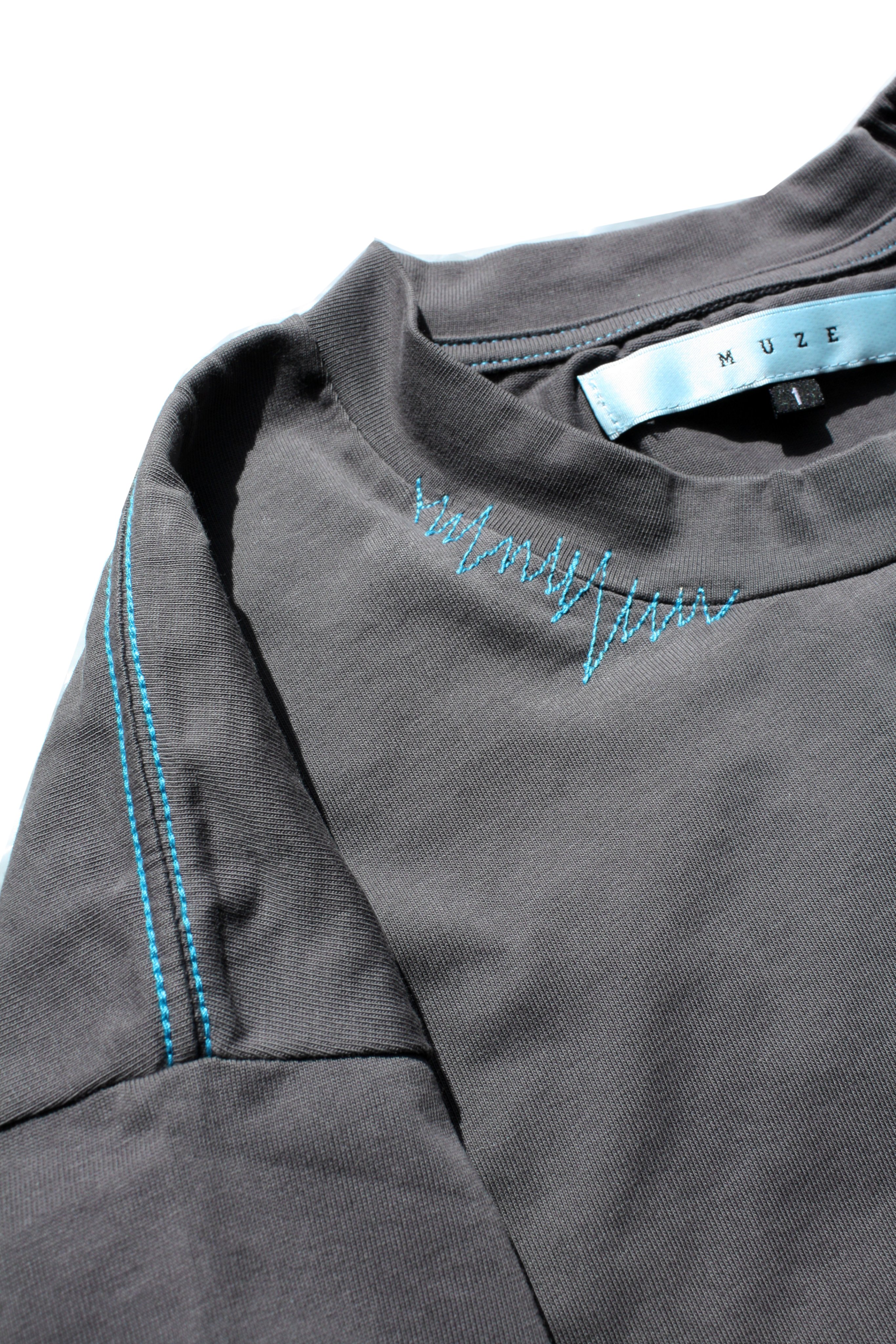 MUZE TURQUOISE LABEL - BORDER LS TEE(TURQUOISE×WHITE MUZE TURQUOISE LABEL - BORDER LS TEE(TURQUOISE×WHITE