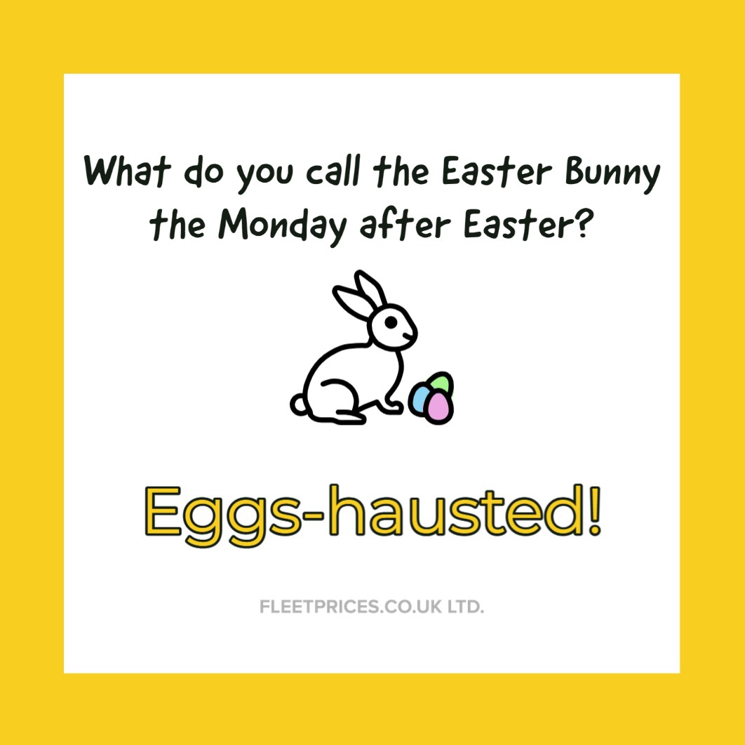 FleetPrices's tweet image. Anyone else feeling #eggshausted after the busy #bankholiday weekend?

We hope you appreciate the #yolks - we definitely do! Comment your favourite #EasterJoke below...