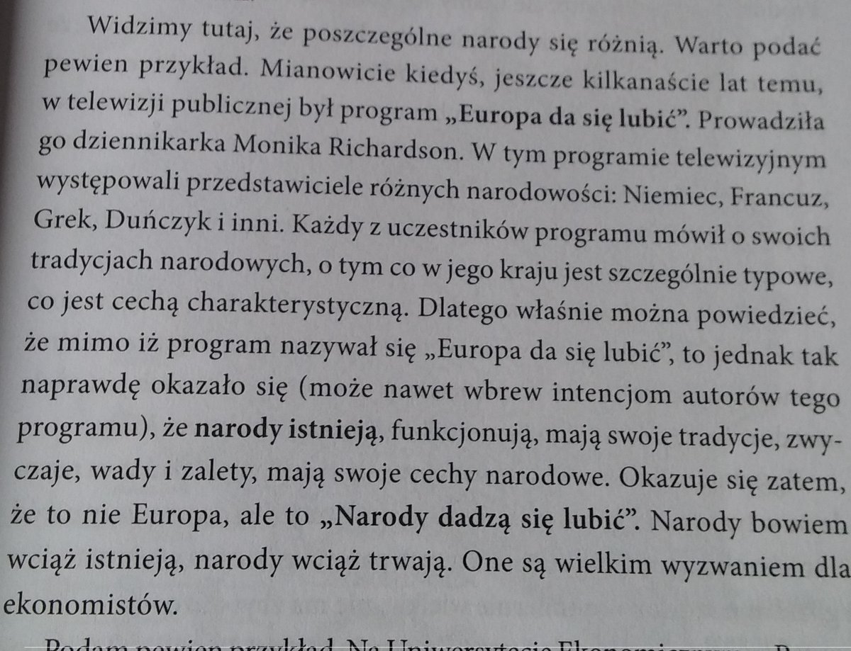 Program "Europa da się lubić" jako dowód istnienia narodów.