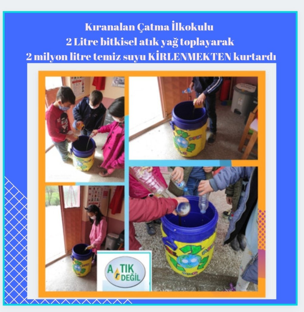 vekad55's tweet photo. #ARTIKDEĞİLPROJESİ
@RTErdogan
@EmineErdogan
@ziyaselcuk
@tcmeb
@TCSamsunValilik
@vezirkoprubel
@samsunmem
@samsunarge
@vezirkoprumem
@VezirköprüKıranalanÇatmailkokulu 
@vekad55
@erkan_ulasir
#ARTIKDEĞİL  #sıfıratık
#geridönüşüm #bitkiselatıkyağ https://t.co/E7s9V7vsht
