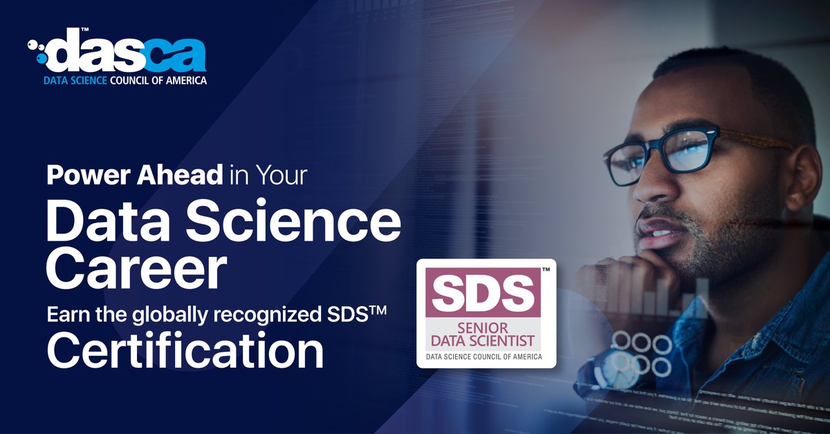 DASCA_Insights's tweet image. Get 𝗦𝗗𝗦™ certified and noticed by top employers today. Register here: bit.ly/3ujbL7l
#DASCA #BigDataCertifications #DataScienceCertifications #DataScientist #DataEngineering #DataScienceAnalytics #DataScienceProfessionals #DataDriven #DataAnalytics