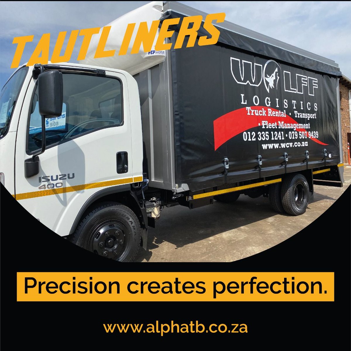 What is a TAUTLINER?
A tautliner is a trademark for a type of trailer that is equipped with a side curtain. A tautliner enables easy and comfortable loading and unloading both at the rear as well as the side.

info@alphatb.co.za | alphatb.co.za
#alphatruckbodies #truck