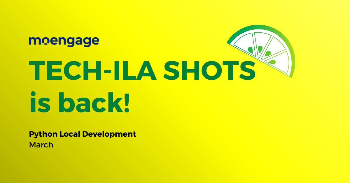 moengage's tweet photo. Tech-ila Shots are back.
This year, our first one was about Python App Development with celery/uwsgi & Debugging Test Suites/Cases.
Local Development has helped decrease the overall development & debugging time up to 2x.
Stay tuned for more on #TechatMoEngage https://t.co/19FJDfDhmt
